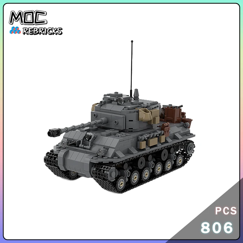 

Military Weapon Series M4A3E8 Sherman Easy Eight Model Building Block Assembly Technology Bricks Set DIY Puzzle Toys Xmas Gift