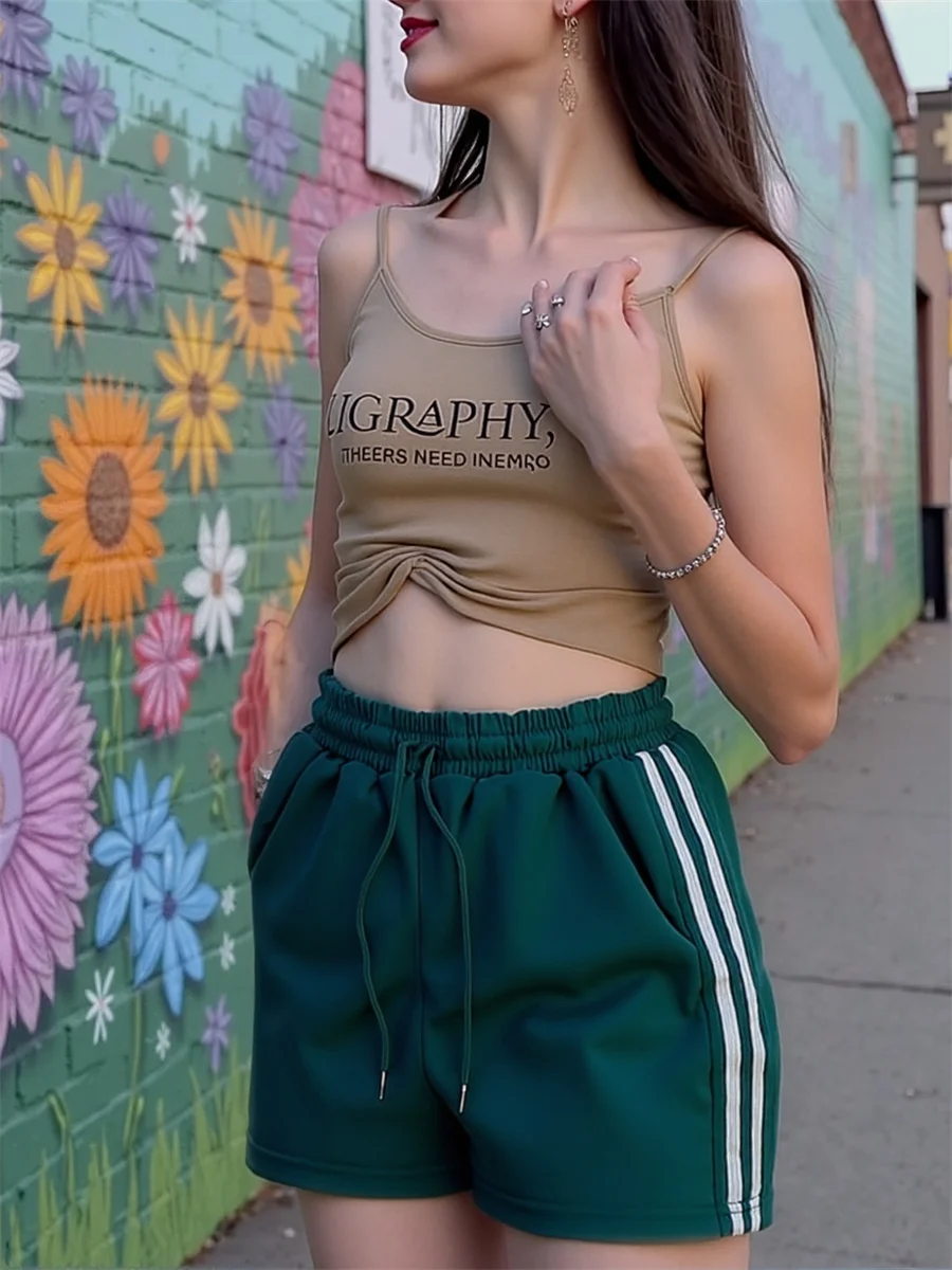 Pantalones cortos deportivos a rayas laterales para mujer, falda plisada para oficina, elegante, con botones, adelgazante, falda femenina clásica, elegante, Preppy, para chica universitaria y Club