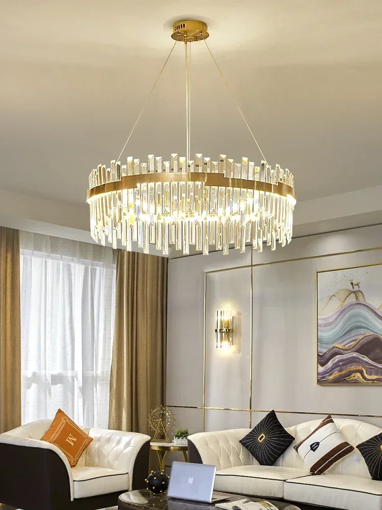 Simple Modern Round/Oval Nordic Luxury Crystal Chandelier Brand New Full Spectrum Gold Living Room Bedroom Dining Room Lighting