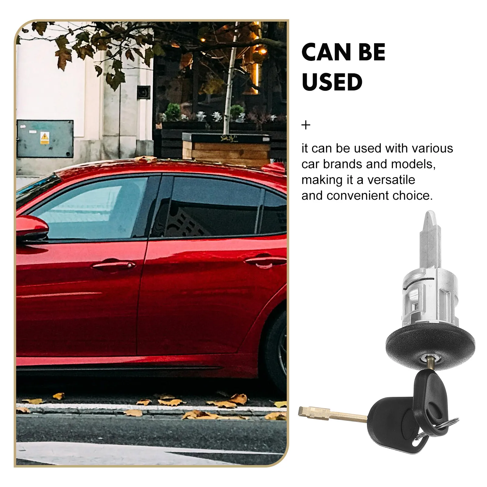 

1 set Car Door Lock Cylinder Set Front Side Anti-Theft Key Lock Tumbler for Automotive Security Vehicle