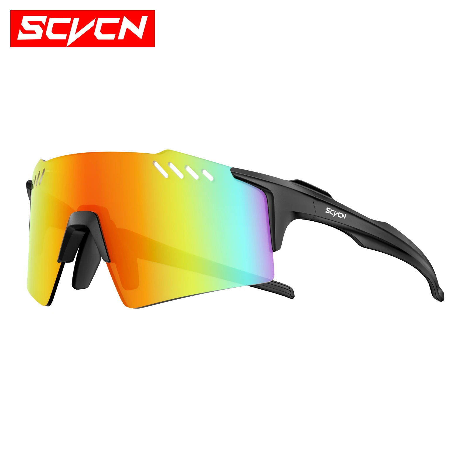 SCVCN Fashion Sunglasses Rimless Cycling Glasss Outdoor Sports Running Drving for Men Fishing Goggles Mtb Bicycle Eyewear 1 Lens