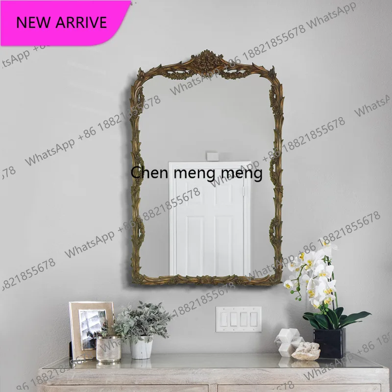 a139 Retro and old carved decorative mirror, exquisite border art, luxury, bedroom vanity mirror