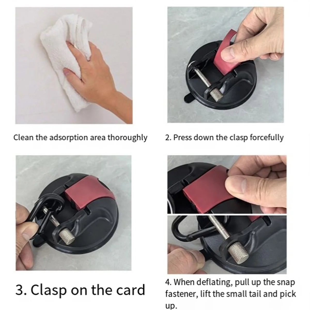 A14M Heavy Cups Vacuum Suction Cup Hooks Glass Window Shower Wall Organizer Securing Hook Tie Down Car Awning 2 Pieces