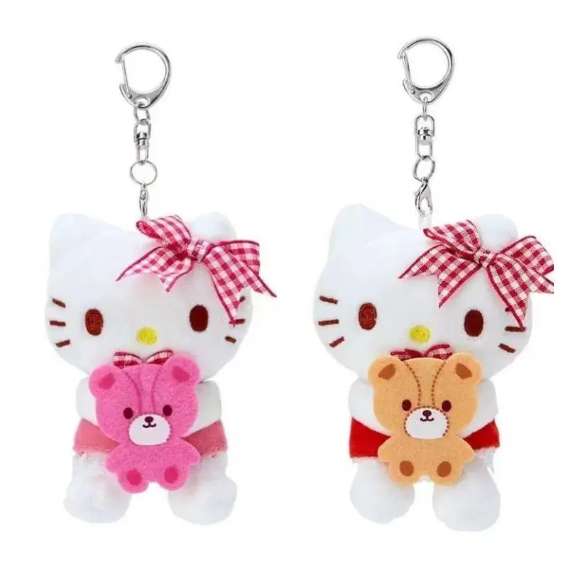 Hello Kitty Anime Sanrio Pluche Pop Schattige Student Meisje Schooltas Hanger Pp Katoen Vulling Speelgoed Versieren Draagbare Cartoon Cadeau