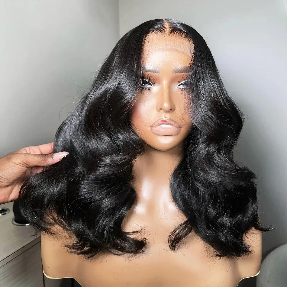 Perruque Bob Lace Front Wig Body Wave Brésilienne Naturelle Remy, Cheveux Courts, 13x4, 13x6, HD