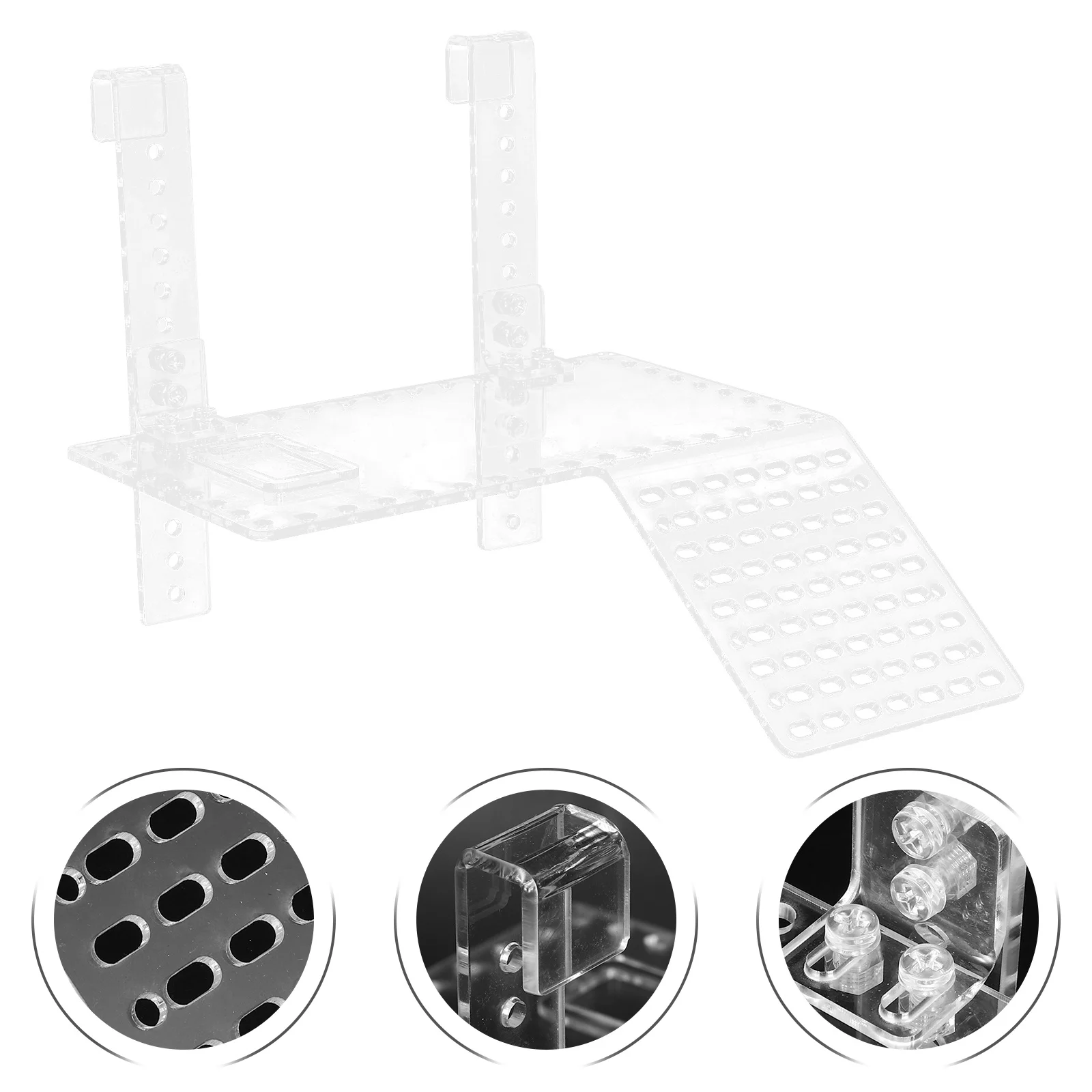 

Hanging Acrylic Turtle Dock Platform with Non Slip Ramp Adjustable Aquarium Basking Shelf Floating Turtle Floating Island