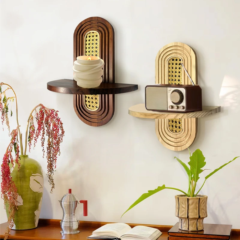 

French antique shelf entrance original solid wood restaurant flower stand wall decoration cover ugly wall hanging parts atmosphe