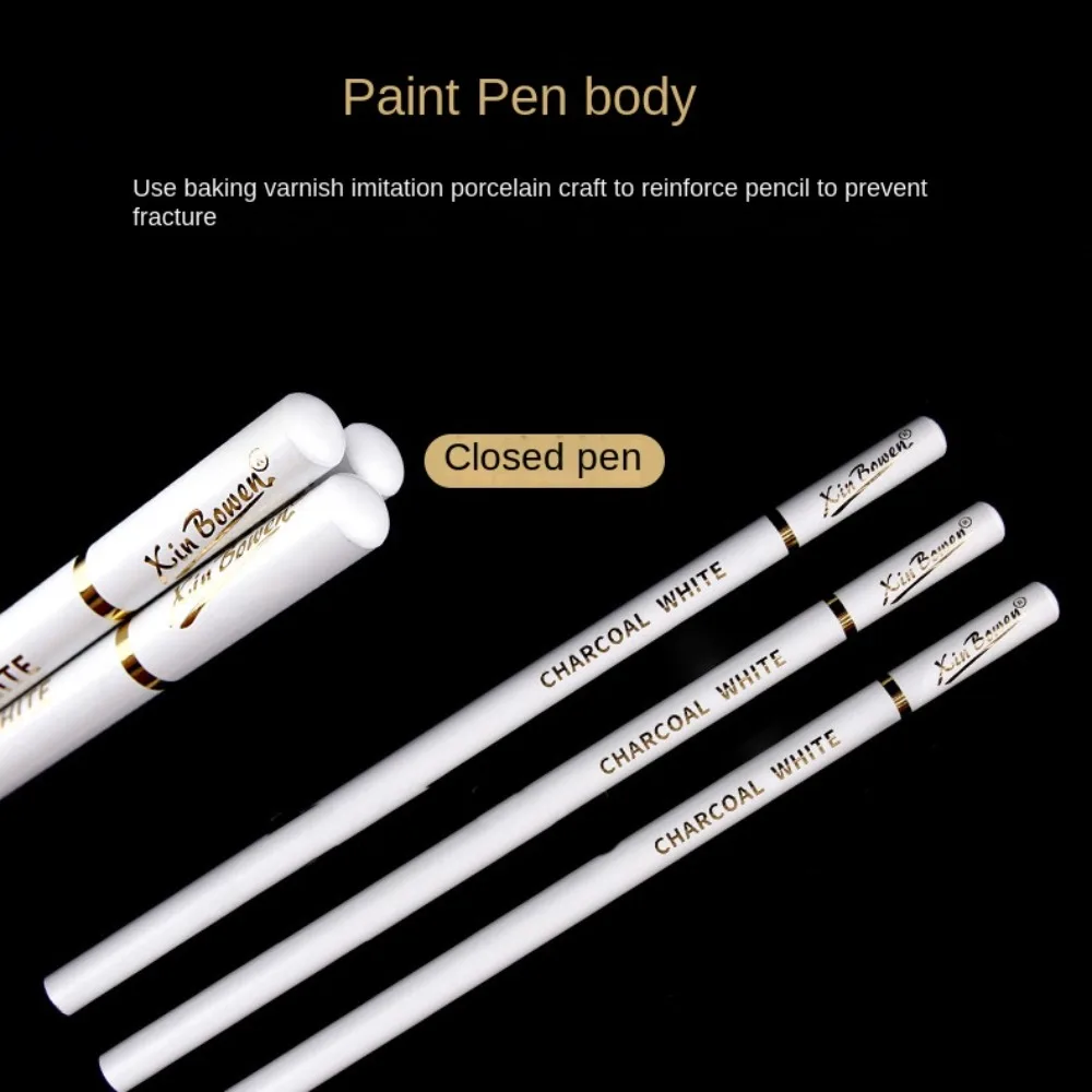 3Pcs Soft/Medium/Hard Charcoal Pencils Set Drawing Pencil Art Supplies Charcoal Pen Sketch Pencil Professional White/Black