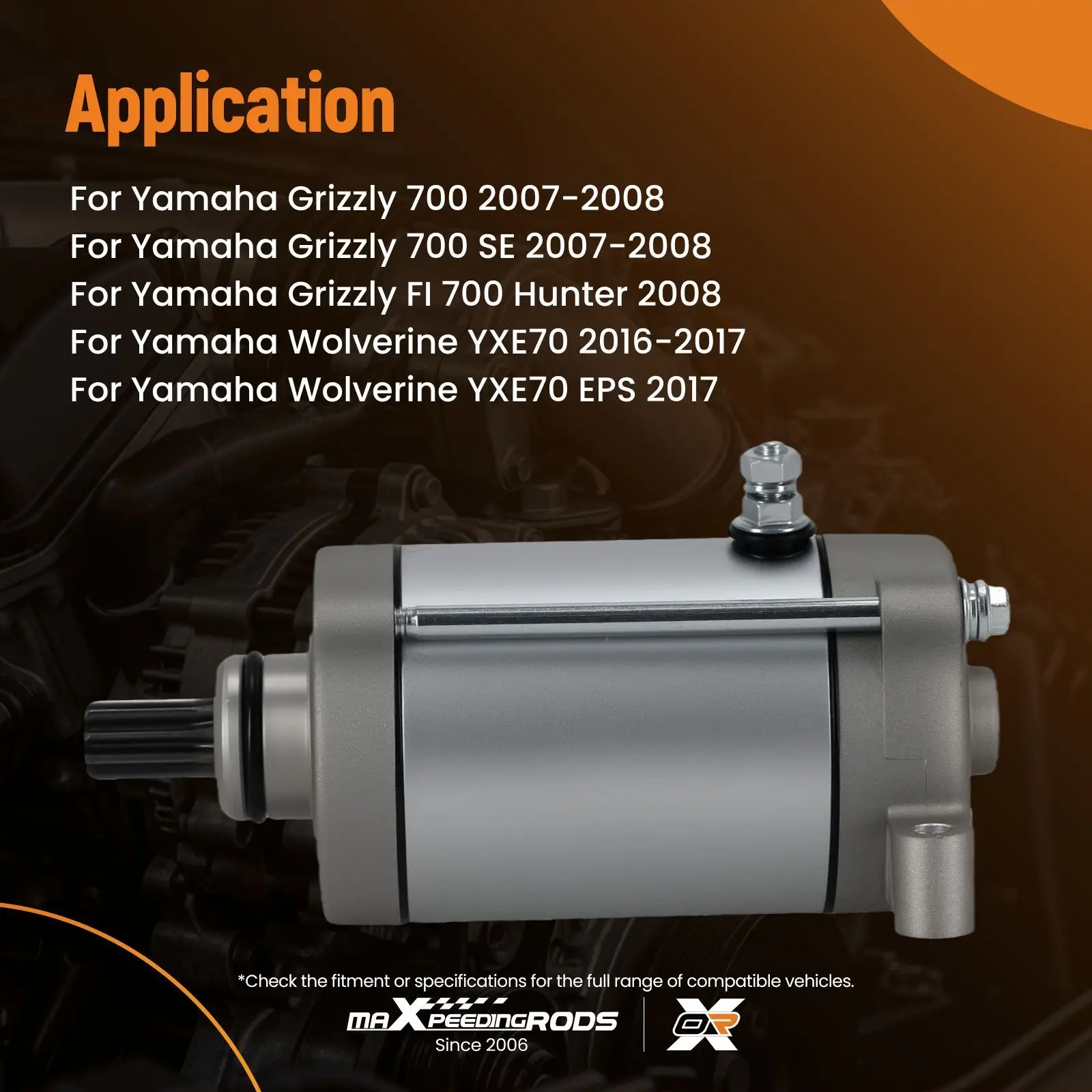 Starter Motor for Yamaha Grizzly 700 Ducks 2007-2008 2MB-H1890-00-00 12V 9T
