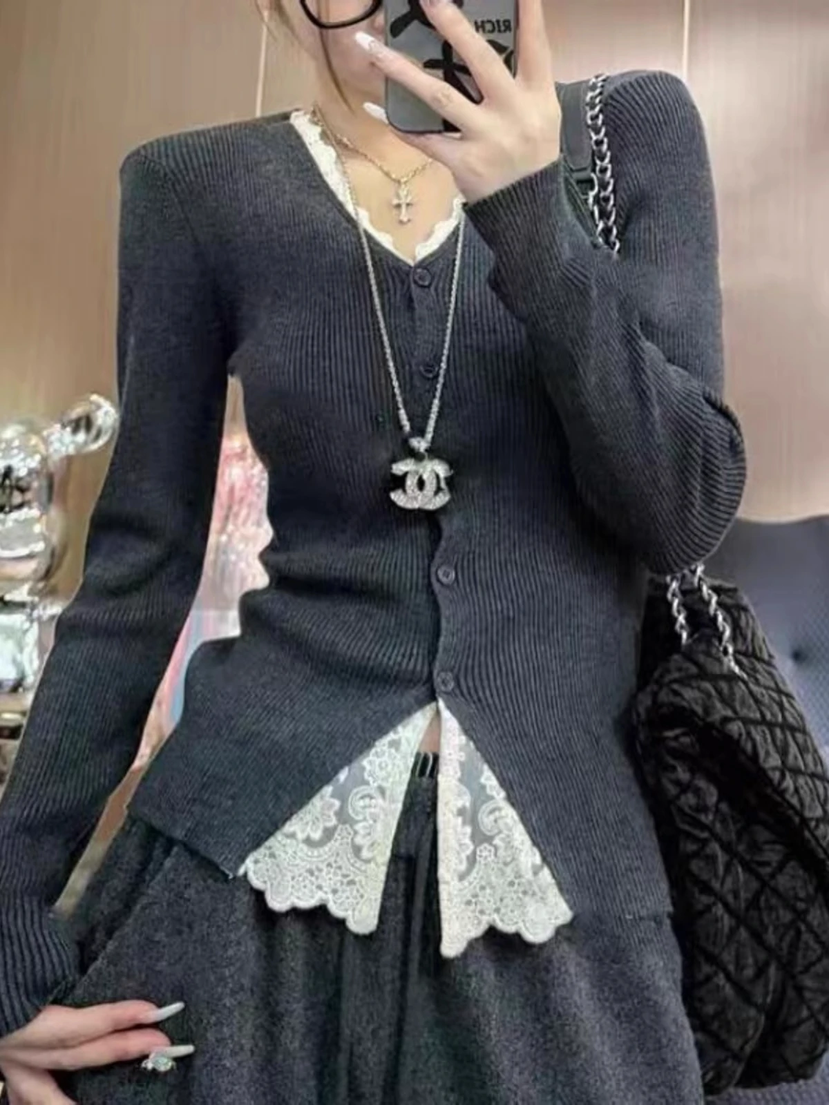 

Sweaters Jumpers Cardigans Womens Cardigan Unisex Korean Style Fine Loose Distressed Edge Baggy Grunge Y2K Vintage 90S Harajuku