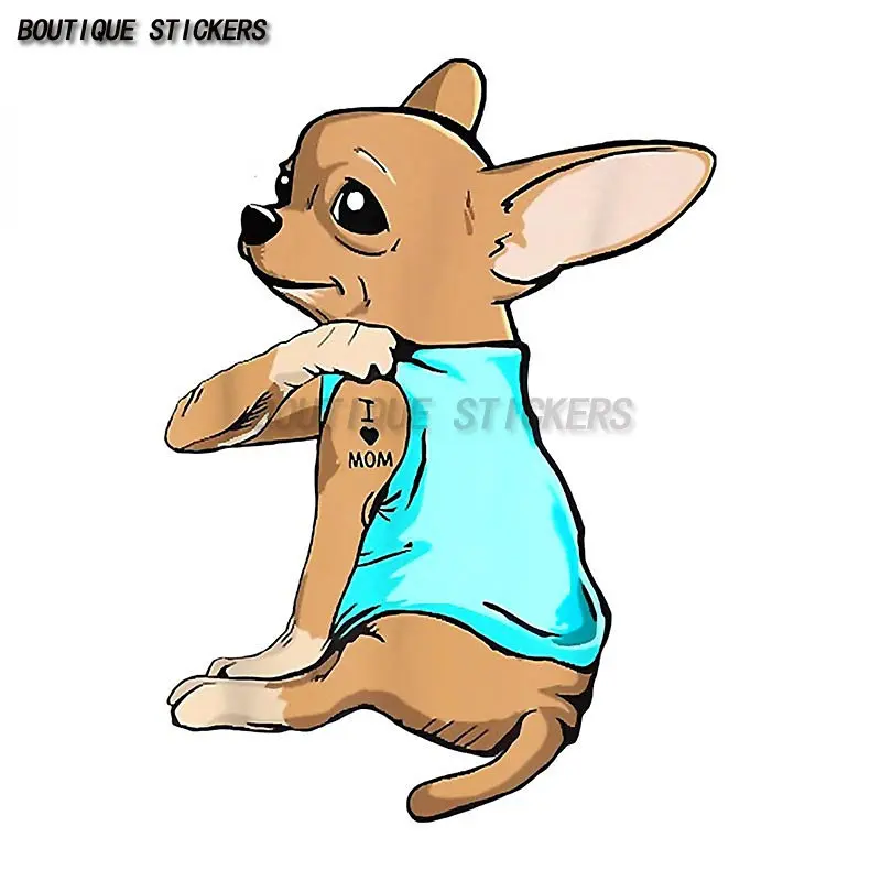 

Chihuahua I like Mom Car Sticker Waterproof PVC Sticker Car Decoration Accessories Luggage Case Laptop Sticker Cover Scratches