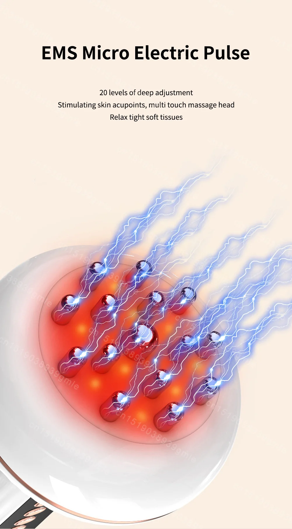 Elektromos Délkör ecsettel Ems Érverés Befűtés Bezsúfol Alapanyag Hát guasha Gyúró microcurrent Dörzsölés lymphatic Alagcsövezés gépi