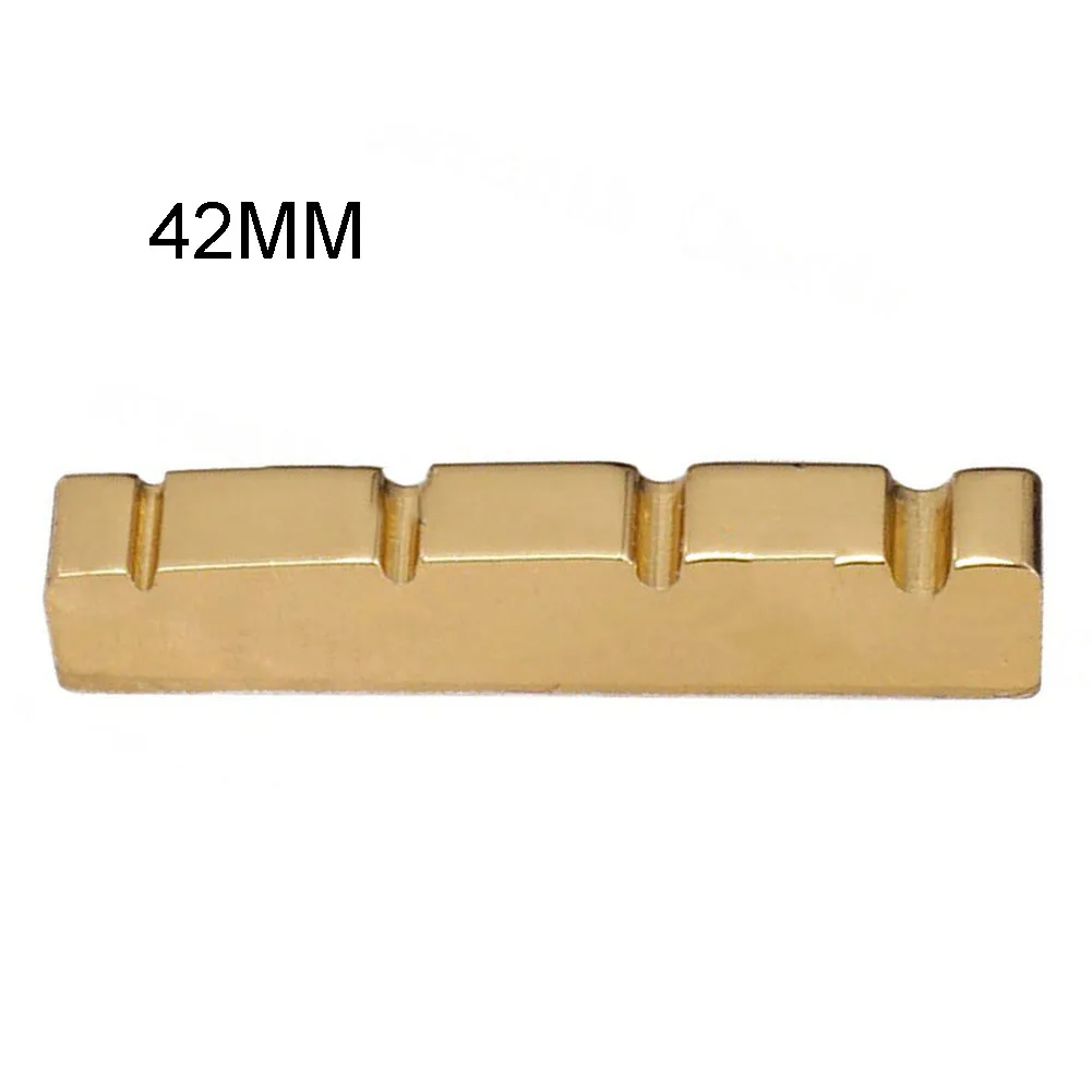 Clear Tone 4 String Brass Nut For Electric Bass Superior Brass Build Gold Plated for Premium Look Provides Comfortable Support