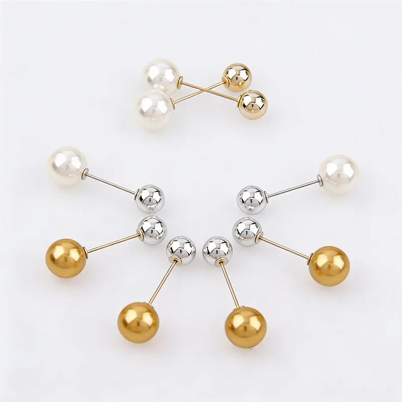 Factory Luxury Gold & Silver Plated Double Simulated Pearl Gold Alloy Brooch Pin DIY Lapel Dress Jewelry Brooches Accessories