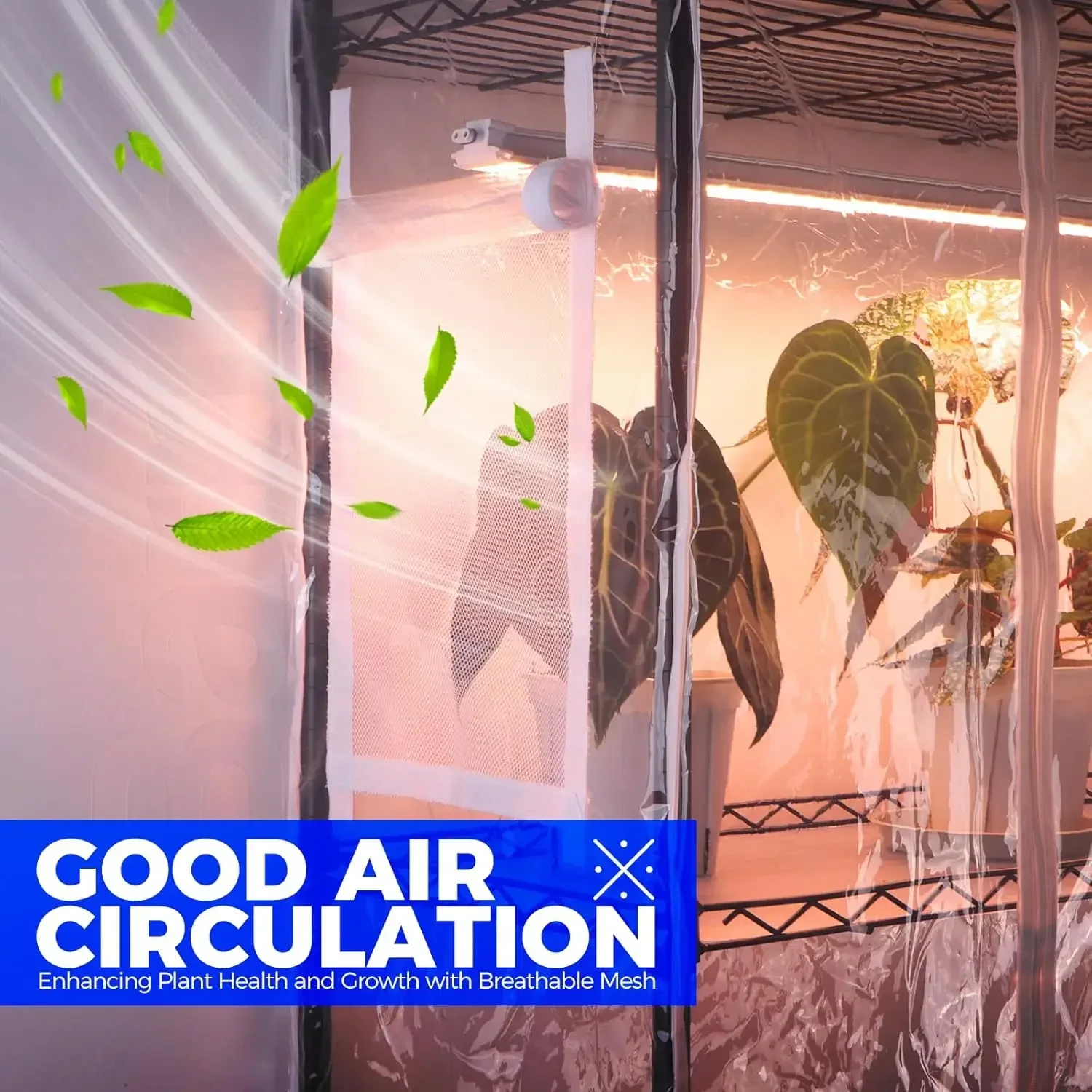 [XMSJ]Greenhouse with Grow Light for Indoor Plant & Seedlings, 6-Tier Plant Shelf with 5Pcs 2FT 30W and Full Spectrum Plant Ligh