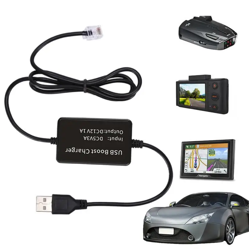USB Radar Detector Cord USB To Rj11/DC 3.5 Replacement Power Cable USB Plug Connecting Cables Connect To Car Charger For Most