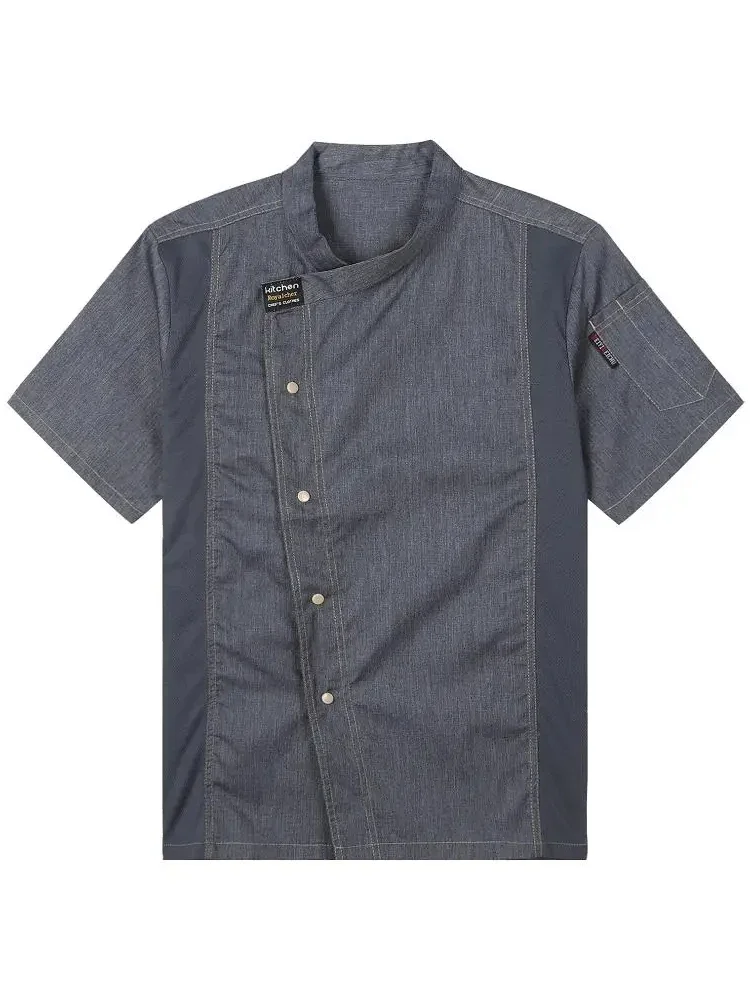 Unisex Hotel Kitchen Chef Short-sleeved Restaurant Uniform Bakery Breathable Mesh Canteen  Chef's Uniform Kitchen Shirt