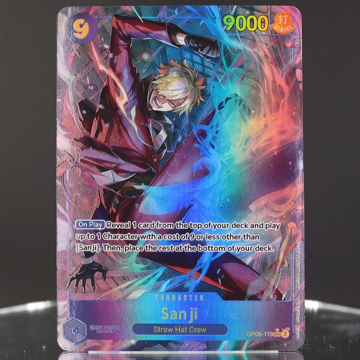 

Набор из 4 карт OP06-119 Sanji SEC One Piece TCG OPCG, английская версия, 9-й уровень стоимости, синяя текстурированная фольгированная карта Санжи, коллекционные аниме-карты, игровые игрушки