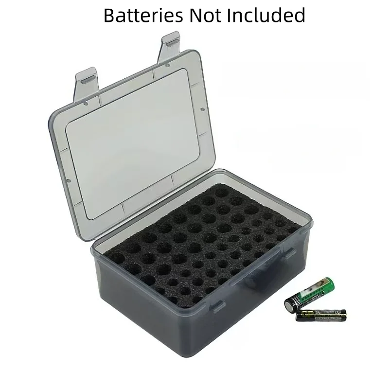 1/2Pcs Large Thick AA/AAA Battery Organizer Box, Stores 24 AA and 30 AAA Batteries with Protective Foam Lining