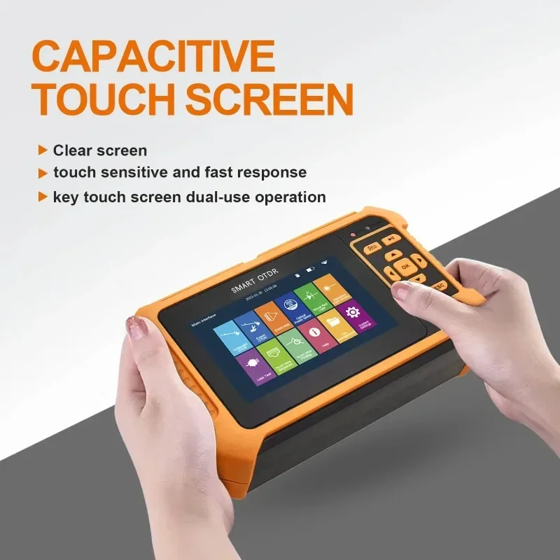 OTDR 9 in 1 Multifunctional Fiber Optic Tester, Optical Time Domain Reflectometer with 4.3 Inch Touch Screen, 1310/1550nm+26/24d