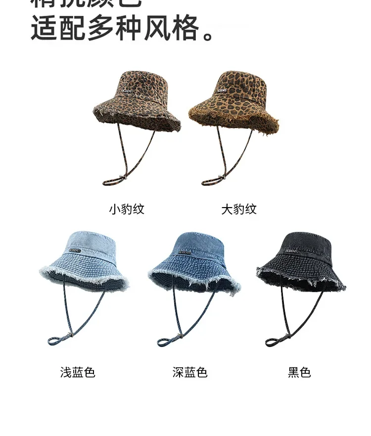 

The 2025 New Design Luxury Brand Creates Denim Fisherman Hats, Sunscreen and Sun Hats, As Well As Sun Hats with Retro Stripes