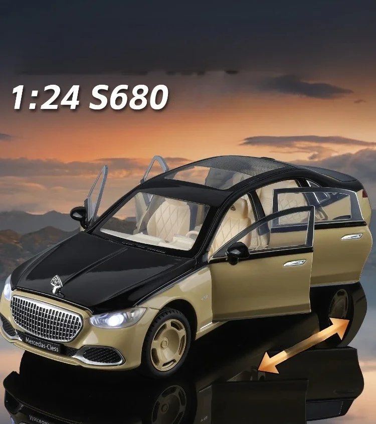 1:24 RC Auto Door S680 Alloy Car Model Sound Light Toy Diecast Alloy Car Model Collectible Gift