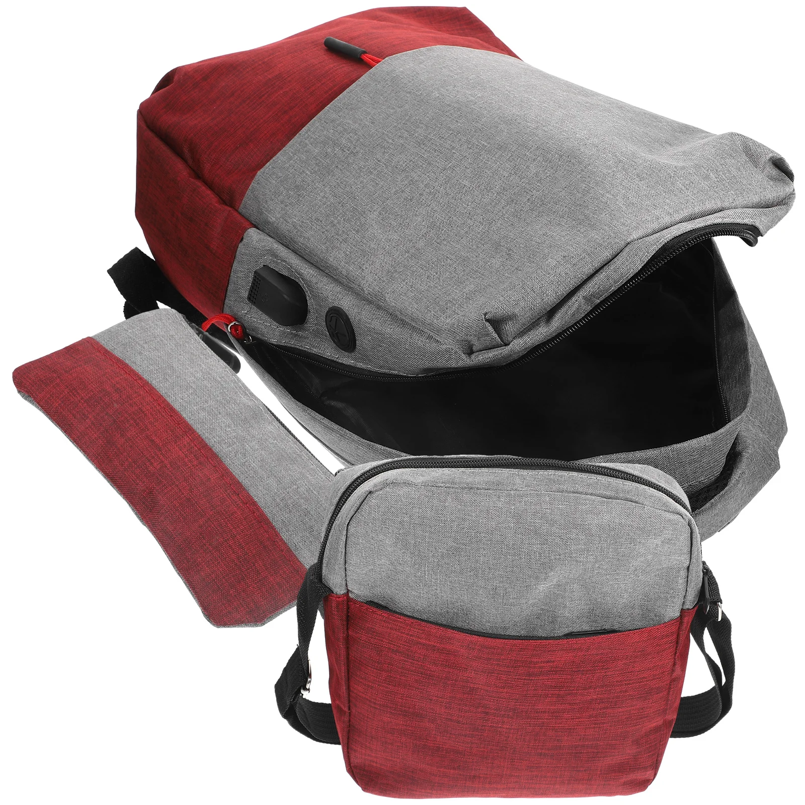 

2pcs Durable Laptop Backpack With Zipper Large Capacity Adjustable Shoulder Strap Business Work For Men Women College Student