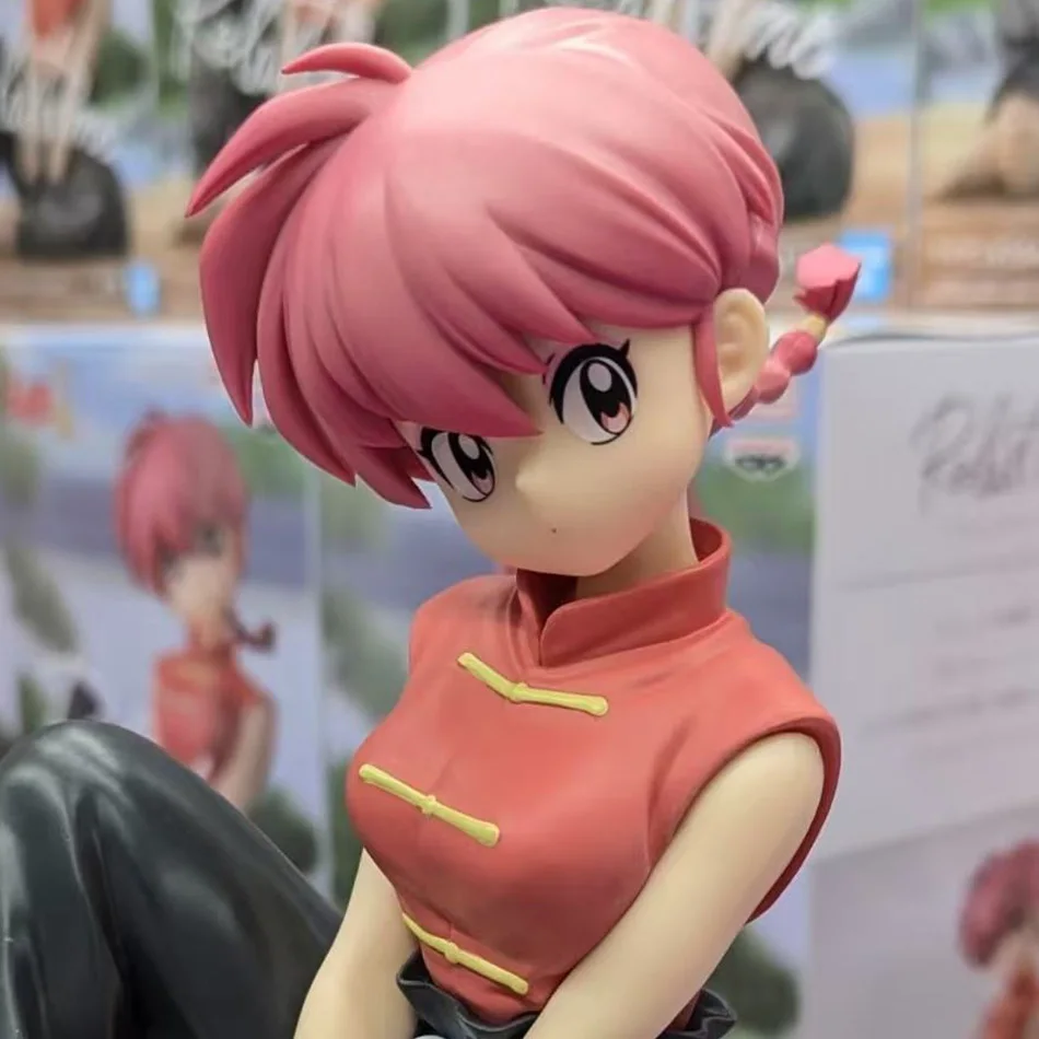 Figura Oficial de Bandai de Ranma 1/2, Akane Tendo en Pose Sentada, Modelo Coleccionable de Dibujos Animados, Decoración de Escritorio para Fanáticos del Anime