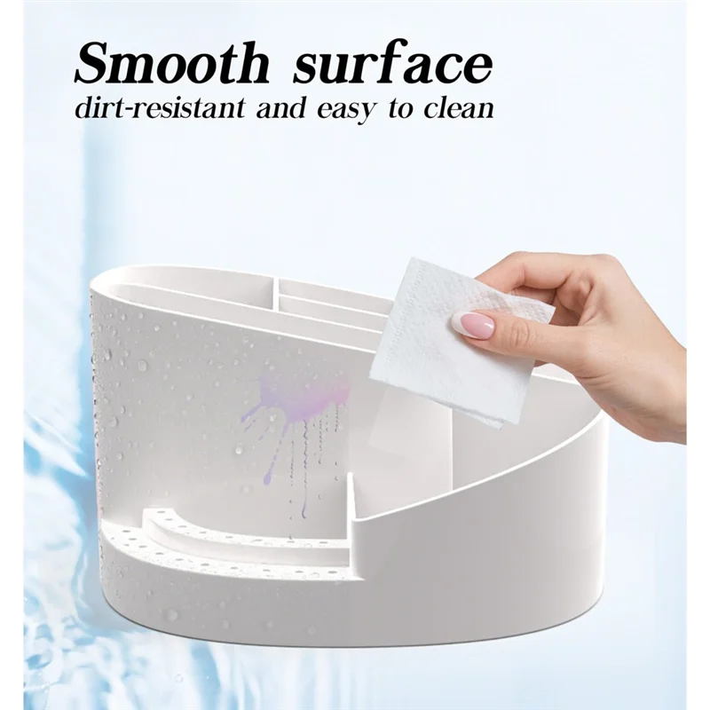 ^Arrival Drill Bit Holder 18 Hole Nail Drill Holder Nails Drill Bit Stand Nails Desk Organizer Professional Nails Storage White