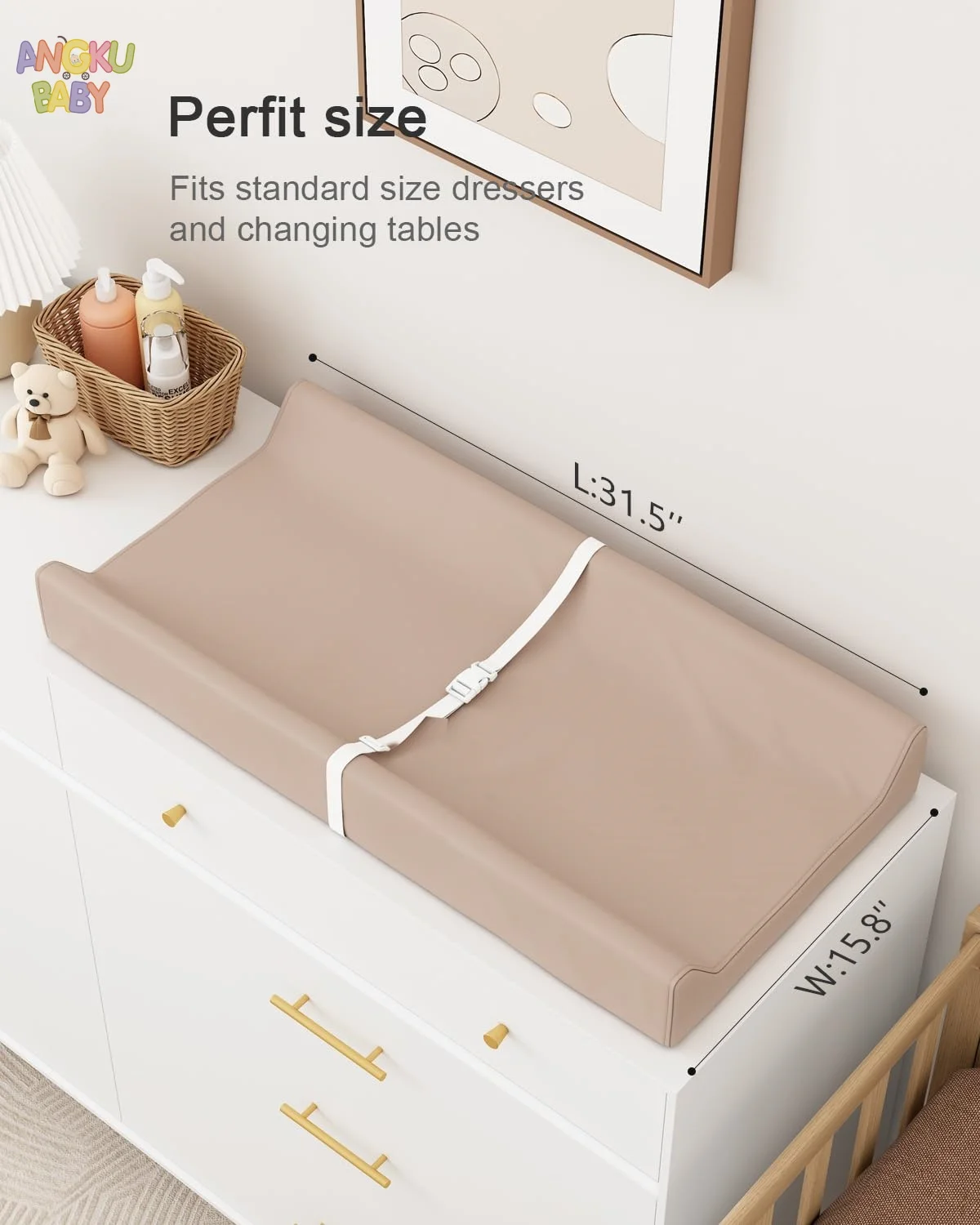 وسادة تغيير حفاضات الطفل المقاومة للماء لخزانة الملابس والطاولة بساط تغيير الحفاضات الجلدية النظيفة للرضع حديثي الولادة وسادة طاولة متغيرة #6