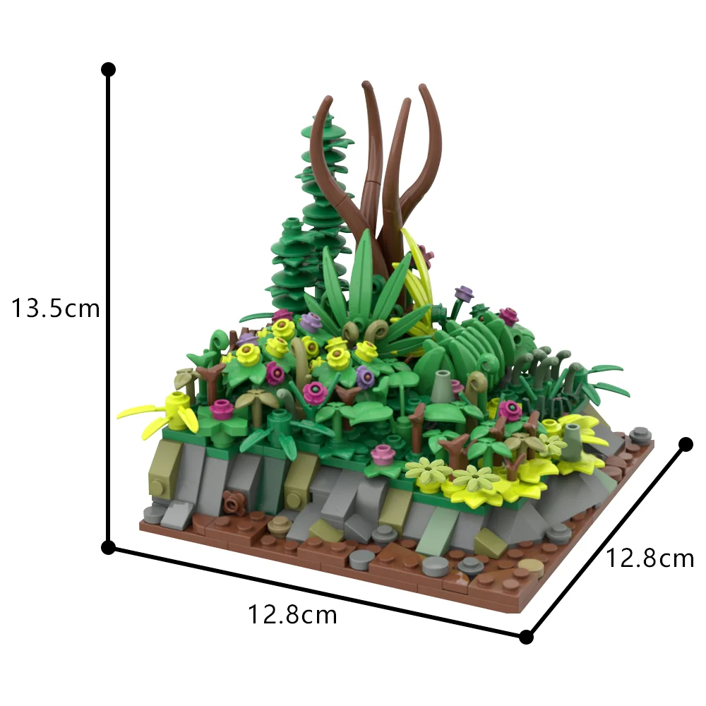 Gobricks MOC landscape Plant Bricks Model Ornamental Plant Building Blocks Green Tree Grass Jungle Toys Gift Juguetes