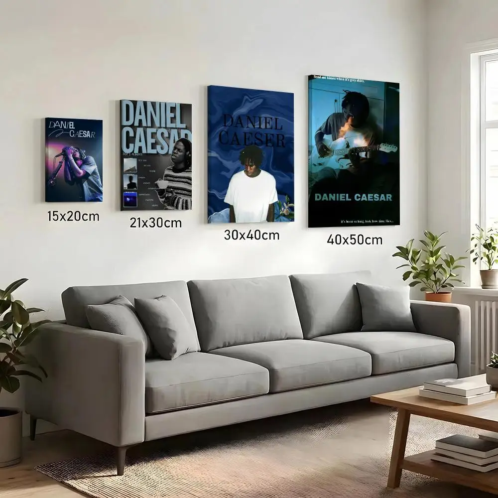 D-Daniel Caesar Singer Painting Calligraphy HD Canvas Print Poster Wall Art | Optional Frame | Modern Hallway Decor