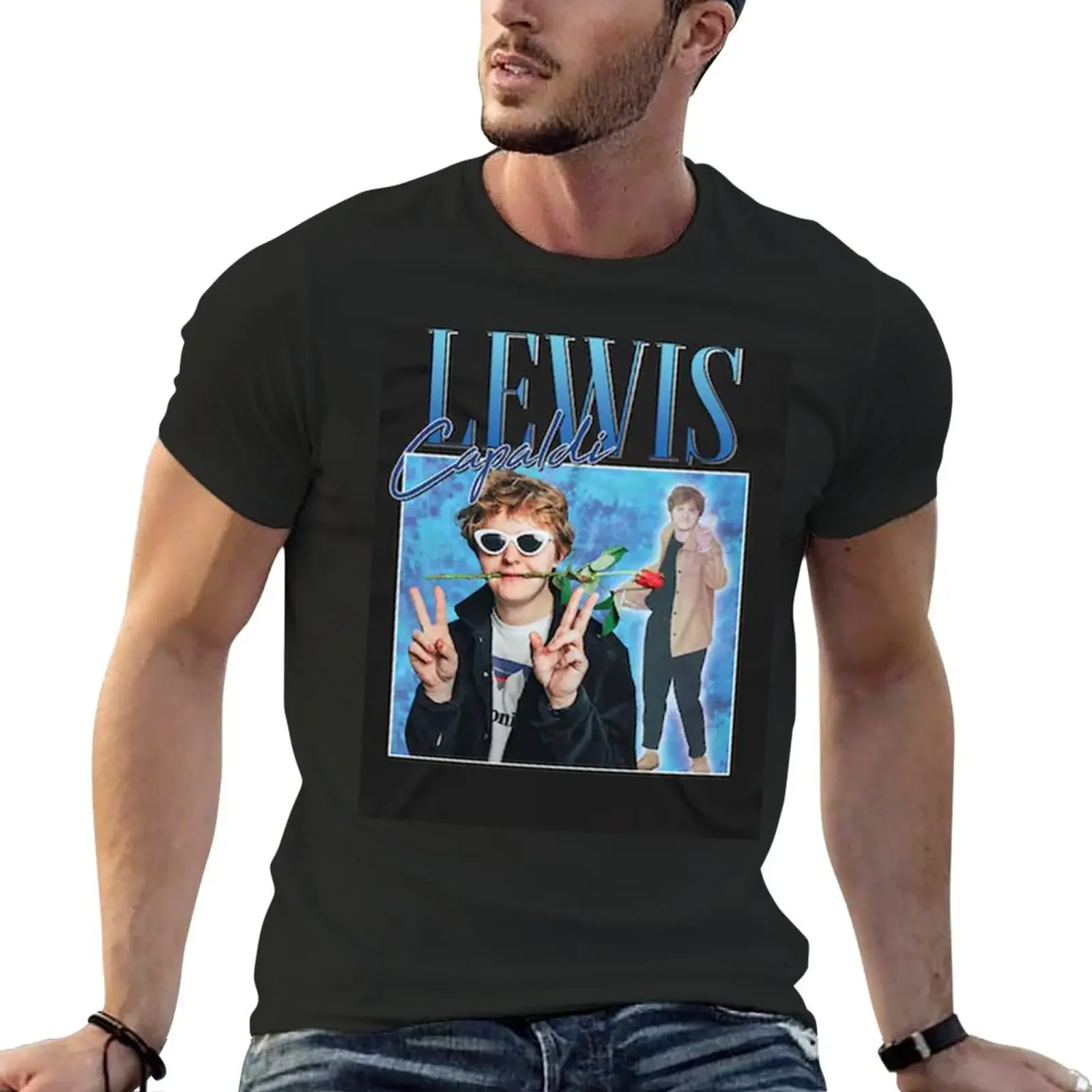 New lewis capaldi T-Shirt tees vintage clothes graphic tee shirt baggy shirts tshirts for men