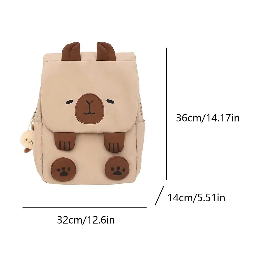 Mochila Kawaii para mujer, mochila de capibara con correas ajustables y cierre de cremallera, bolsa de viaje, regalos para amantes del capibara