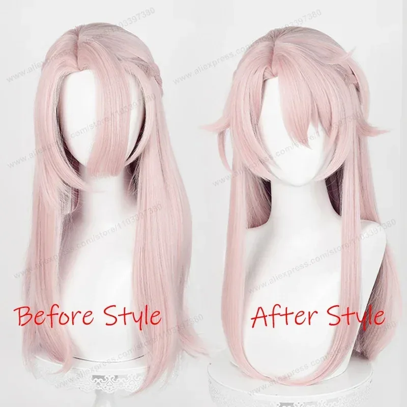 25COSJiao تشيو شعر مستعار تأثيري الشعر الاصطناعية هونكاي ستار السكك الحديدية Jiaoqiu 68 سنتيمتر طويلة النساء الوردي التدرج الشعر أنيمي مقاومة للحرارة الباروكات