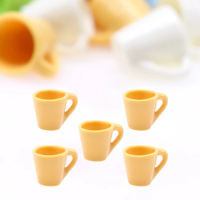 4/5pcs Dollhouse Miniature Candy Color Water Mug Drink Cup Model Kids Pretend Play Toy Doll House Decor Accessories