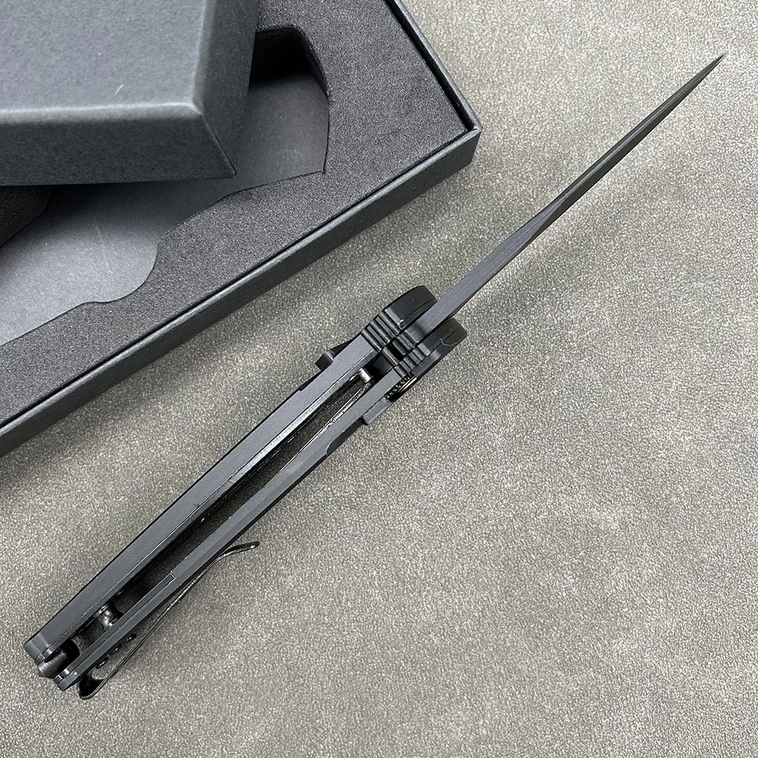 نسبة خارجية CAIMANO NERO سكين للفرد صلابة عالية في الهواء الطلق بقاء EDC أداة CNC الألومنيوم التكتيكية والعتاد القتالية الدفاع السكاكين