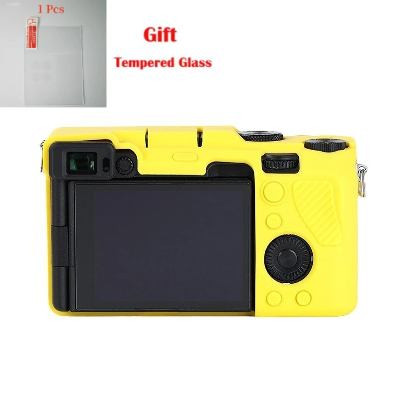 For Sony A7C ILCE7C Alpha 7C, dustproof silicone camera armor skin cover, free tempered screen film,
