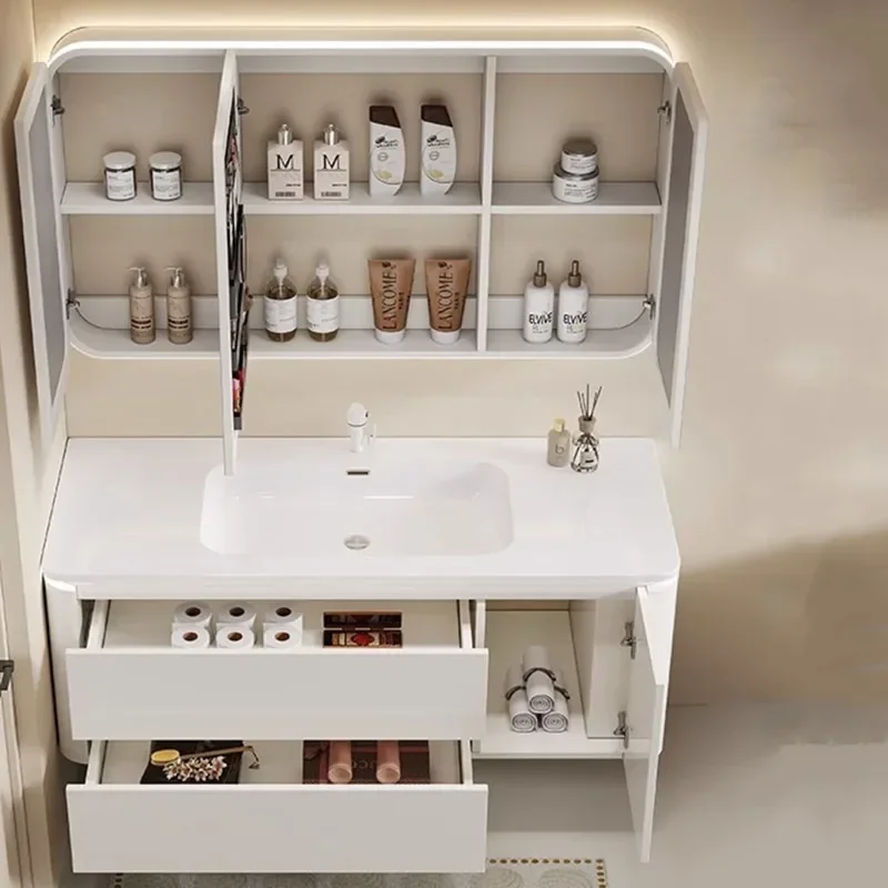 Aesthetic White Luxury Cabinet Ceramic Classic Organization Kitchen Bathroom Cabinet Drawers Perfume Mobiletto Trendy Furniture
