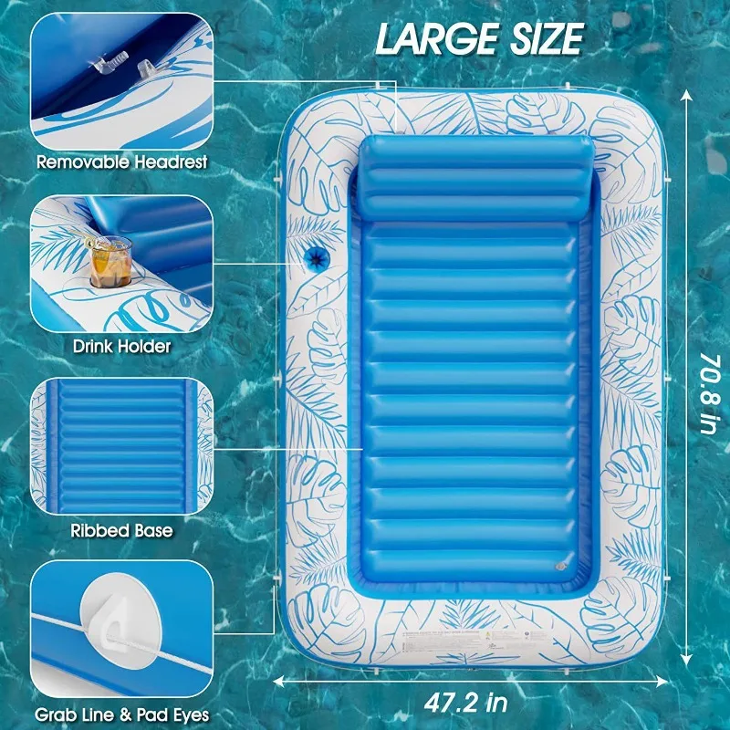 Outdoor Swimming Inflatable Maple Leaf Swimming Ring Water Play Mesh Backrest Sun Bath Floating Row Piscina Fuori Terra