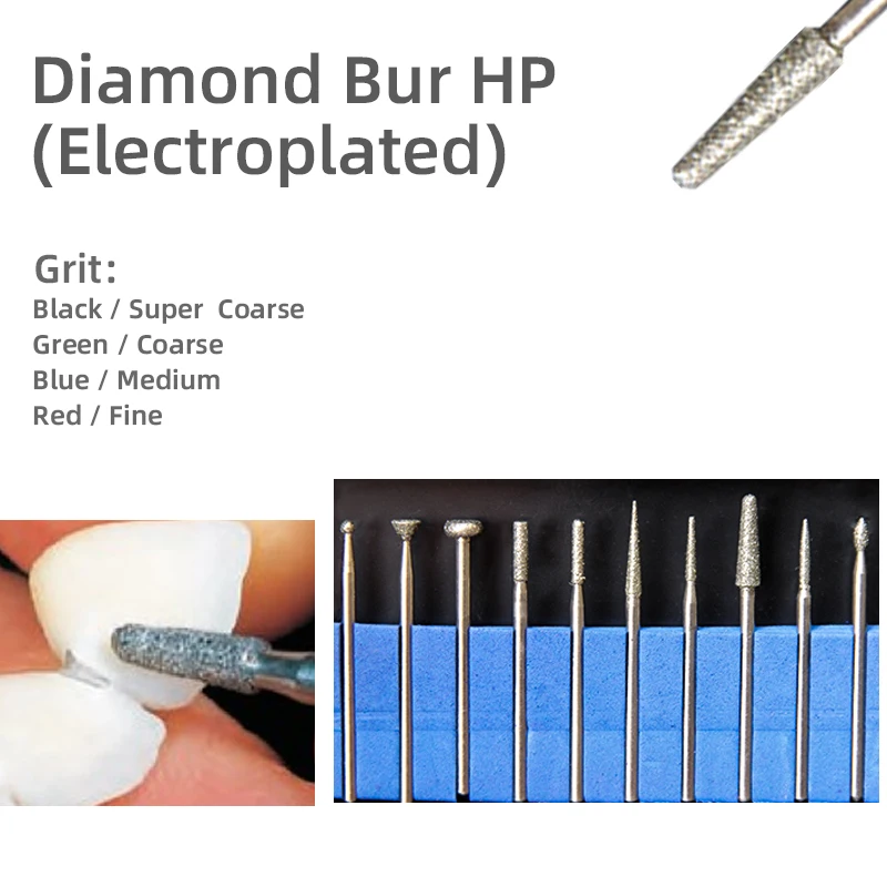 10 Pcs/kit Laboratory Kits Dental Milling Burs HP Diamond Kits For Grinding Remove Polishing Drill Technician Tools