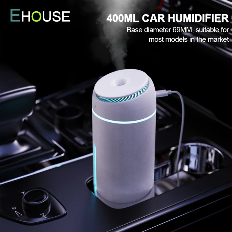 400ml Air Purifying Humidifiers Mini Aroma Diffuser with LED Light Mist Maker Essential Oils Diffuser Negative Ion Humidifier