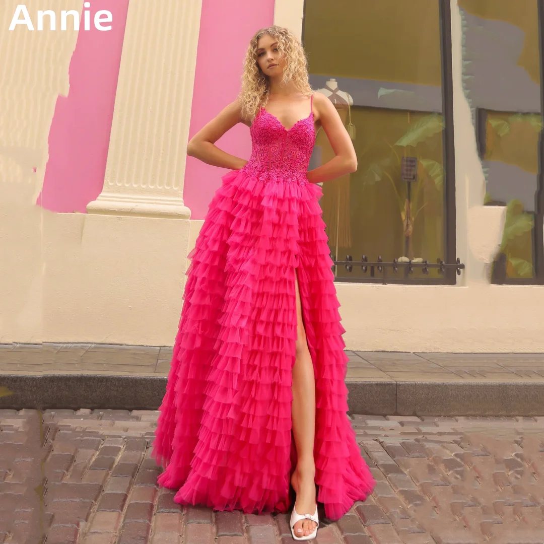 Annie Red Prom Dresses Lace Appliqué Evening Dresses 2024 Robes De Soirée Formal Occasions Sweetheart Princess Party Dresses