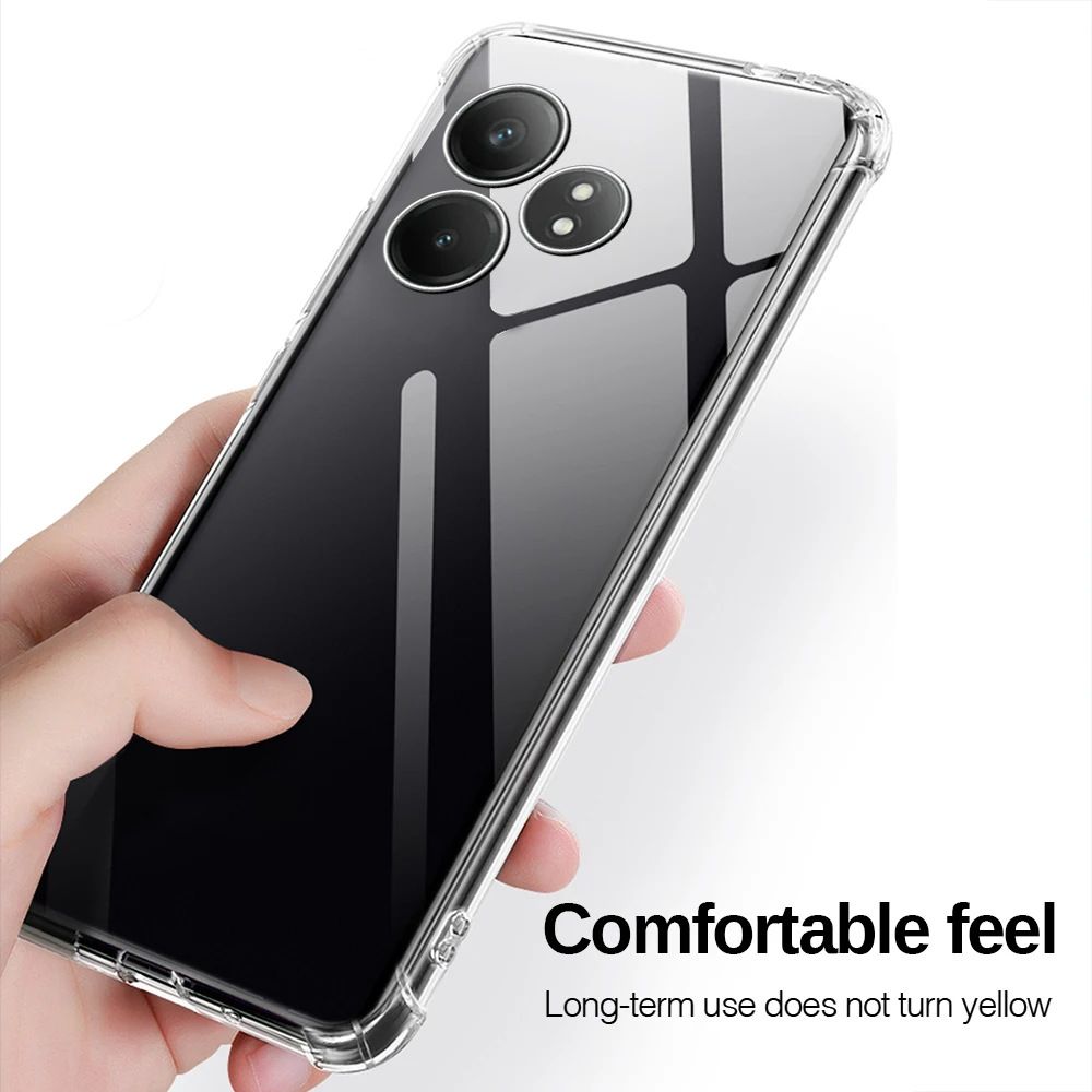 TPU Soft Phone Case For Realme GT 6 6T Neo6 Neo6 SE GT6 GT6T GTNeo6 Neo6SE Transparent Shockproof lens screen protector shell