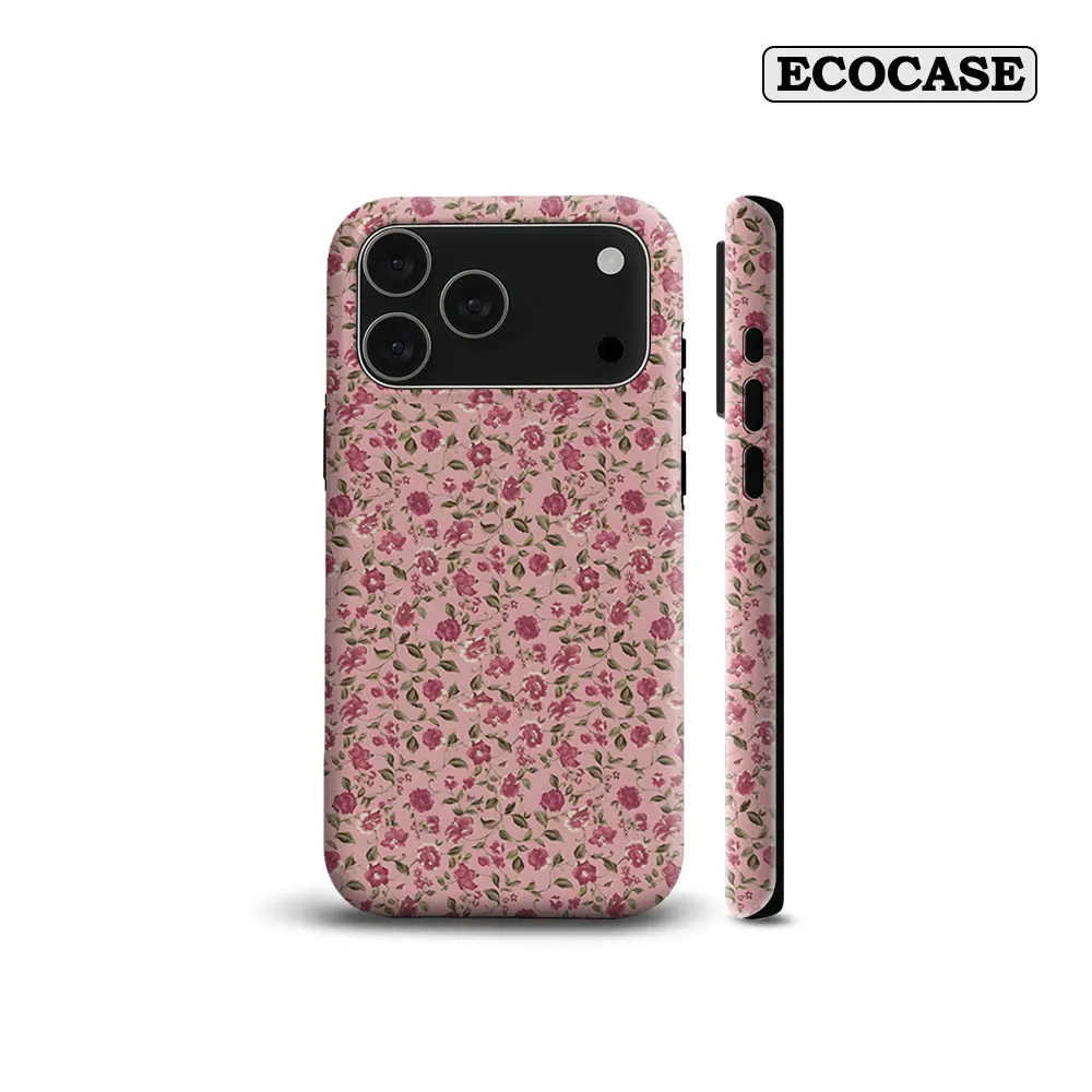 Funda Magnética para Teléfono con Diseño de Flor de Enredadera Rosa para iPhone 18 17 16 15 14 13 Pro Max Plus, Funda Resistente de Una o Dos Capas