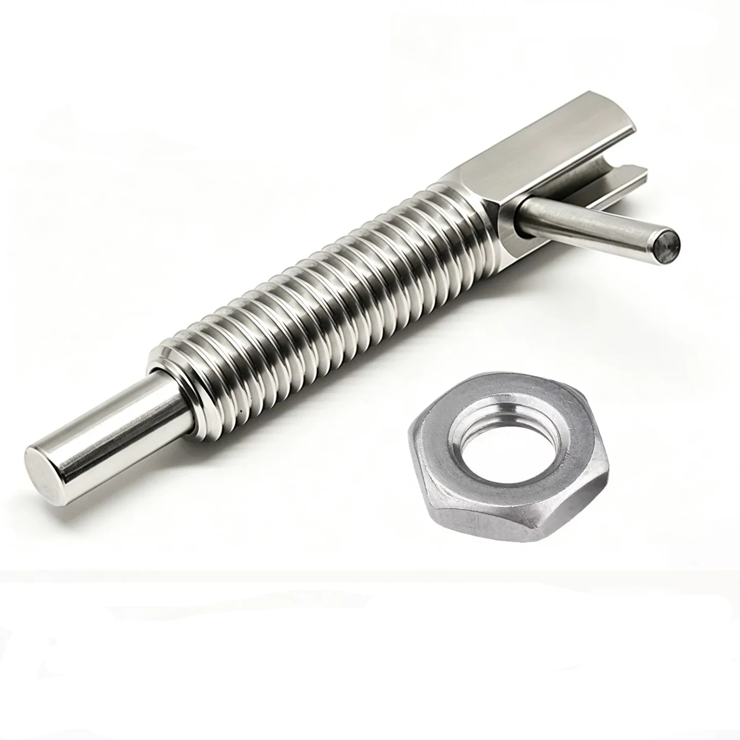 Knob-Actuated L-Shape Indexing Pin with Plunger – Stainless Steel Spring Self-Locking Reset Positioning Pin view 3