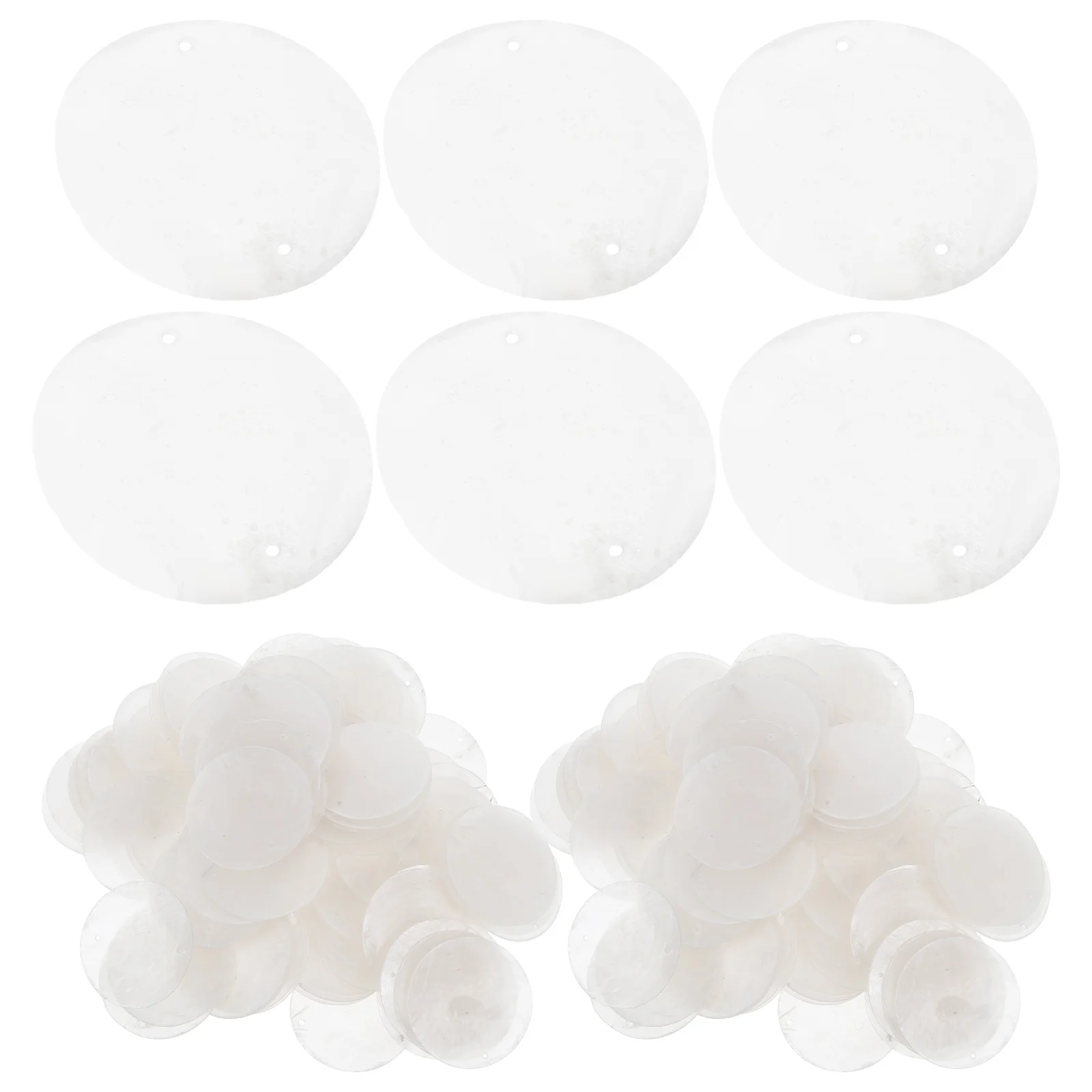 

100pcs Lifelike Transparent Shell Slices Wedding Door Curtain Wind Chime Christmas Decorative Beads Round DIY Earring