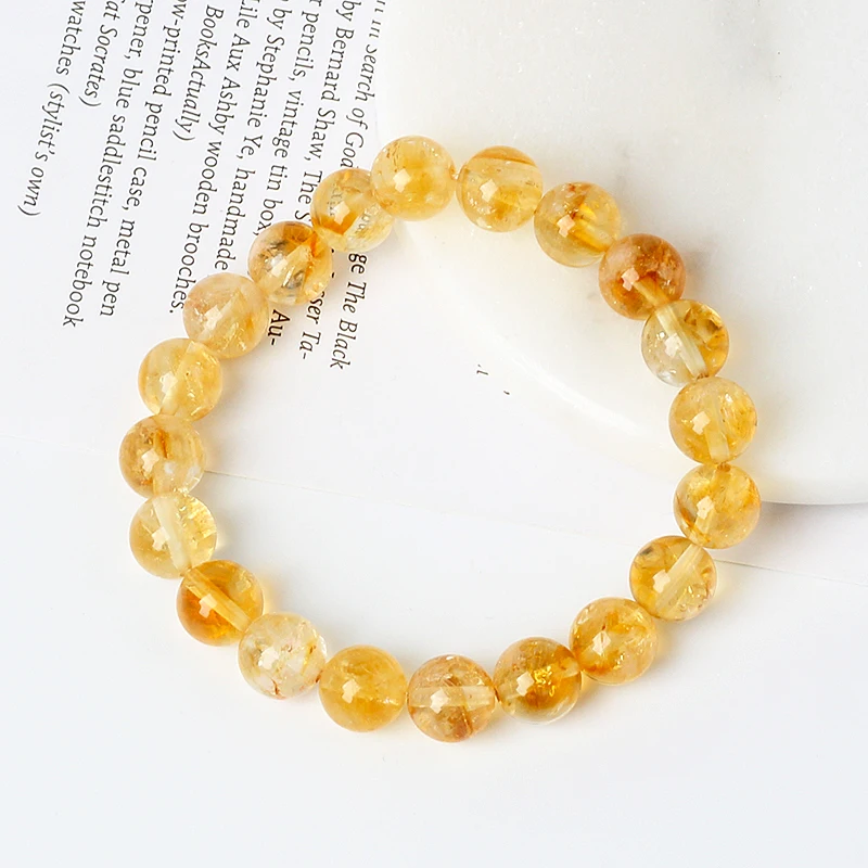 5A Citrine Stone of Wealth Bracelet Men Yellow Creastly Positive Energy Beads Bracelets for Women Energy Healing Jewelry Pulsera