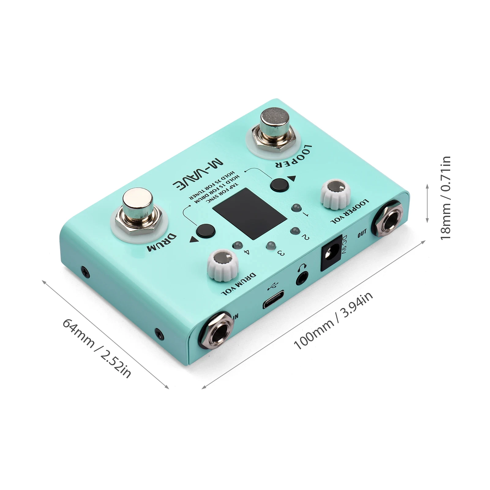 M-vave Lost Tempo Drum Machines & Looper Pedal Built-in 30 Drums 11 Mins Recoding Time High Precision Tuner Guitar Effect pedal image 6