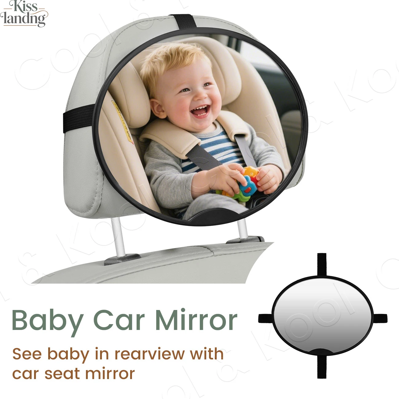 Oval Baby Car Mirror, Shatterproof & Distortion-Free, Easy to Install, Ensure Clear View of Your Child